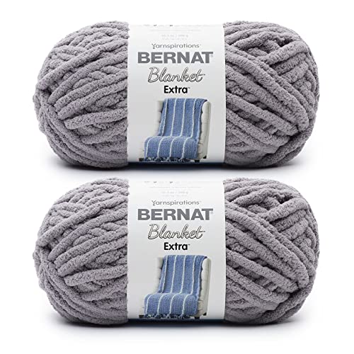 Bernat Blanket Extra Vapor Gray Garn – 2 Packungen mit 300 g – Polyester – 7 Jumbo – 97 Meter – Stricken/Häkeln von Bernat