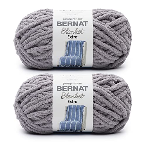 Bernat Blanket Extra Vapor Gray Garn – 2 Packungen mit 300 g – Polyester – 7 Jumbo – 90 Meter – Stricken, Häkeln, Basteln und Amigurumi, grobes Chenille-Garn Bernat Blanket Extra Vapor Gray Garn – 2 Packungen mit 300 g – Polyester – 7 Jumbo – 90 Meter – Stricken, Häkeln, Basteln und Amigurumi, grobes Chenille-Garn von Bernat