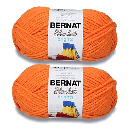 Bernat 16121212002P02 Decke Brights BB Garn, Polyester, Karotte Orange, 2 Pack, 2 Count von Bernat