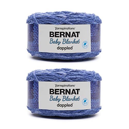 Bernat Baby Blanket Dappled Cake Wandering Blue Garn – 2 Packungen mit 300 g – Polyester – 6 super sperrig – 220 Meter – Stricken, Häkeln und Basteln, grobes Chenille-Garn von Bernat