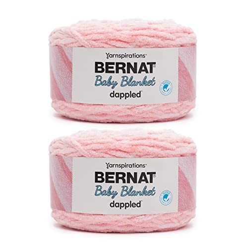 Bernat Baby Blanket Garn, 2er-Pack à 300 g, Polyester, Stärke 6 Super Bulky, 201 m, zum Stricken/Häkeln, Rosa (Dappled Ever After Pink) von Bernat