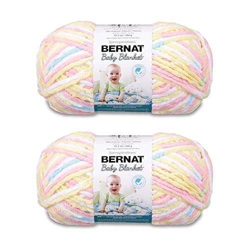 Bernat Baby Blanket Pitter Patter Garn – 2 Packungen mit 300 g – Polyester – 6 super sperrig – 220 Meter – Stricken/Häkeln von Bernat