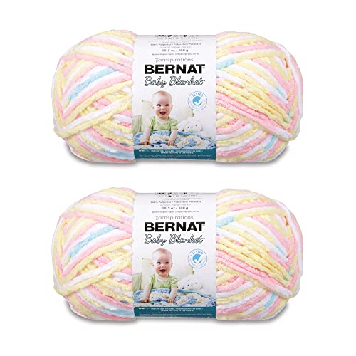 Bernat Baby Blanket Pitter Patter Garn – 2 Packungen mit 300 g – Polyester – 6 super sperrig – 220 Meter – Stricken/Häkeln Bernat Baby Blanket Pitter Patter Garn – 2 Packungen mit 300 g – Polyester – 6 super sperrig – 220 Meter – Stricken/Häkeln von Bernat