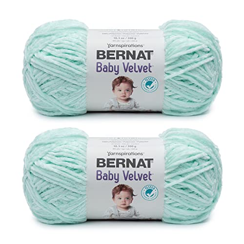 Bernat Baby Samt gebleichtes Aqua-Garn – 2 Packungen mit 300 g – Polyester – 4 Medium (Kamm) – 492 Meter – Stricken/Häkeln von Bernat