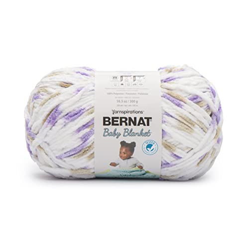 Bernat Babydecke BB Little Lilac Dove Print Garn – 1 Packung mit 300 g – Polyester – #6 Super Bulky – 220 Meter – Stricken/Häkeln von Bernat