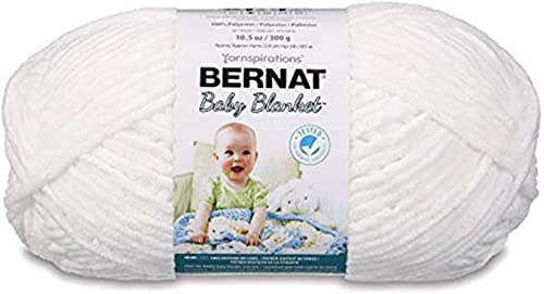 Bernat Babydecke BB Weißes Garn – 1 Packung mit 300 g – Polyester – #6 Super Bulky – 220 Meter – Stricken/Häkeln Bernat Babydecke BB Weißes Garn – 1 Packung mit 300 g – Polyester – #6 Super Bulky – 220 Meter – Stricken/Häkeln von Bernat