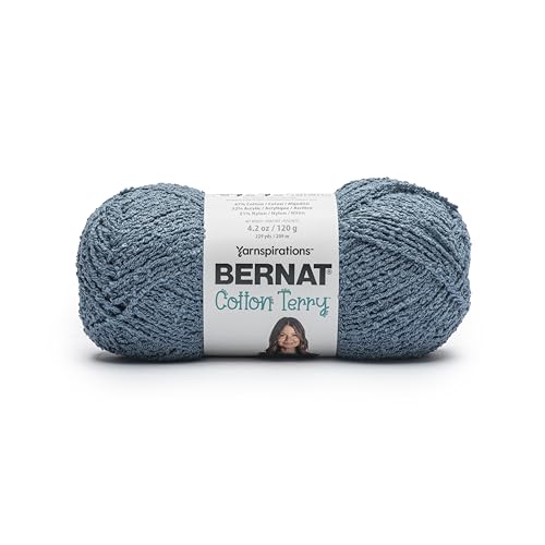 Bernat Baumwoll-Frottee-Garn, French Twill, 47% Baumwolle, 32% Acryl, 21% Nylon, #4 Kammgarn (Medium), 209 m, zum Stricken, Häkeln und Amigurumi, 3 Stück von Bernat