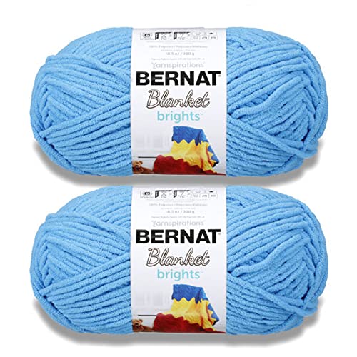 Bernat Blanket Brights Busy Blue Garn – 2 Packungen mit 300 g – Polyester – 6 Super Bulky – 220 Meter – Stricken/Häkeln von Bernat
