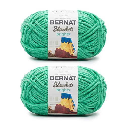 Bernat Blanket Brights GoGo Green Garn, 2 Packungen mit 300 g, Polyester, 6 super sperrig, 220 m von Bernat