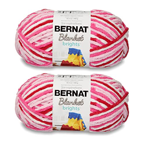 Bernat Blanket Brights Raspberry Ribbon Varg Garn – 2 Packungen mit 300 g – Polyester – 6 super sperrig – 220 Meter – Stricken/Häkeln von Bernat