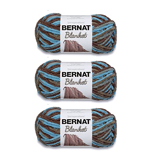 Bernat Blanket Coastal Cottage Garn – 3 Packungen mit 150 g – Polyester – 6 super sperrig – 108 Meter – Stricken/Häkeln von Bernat