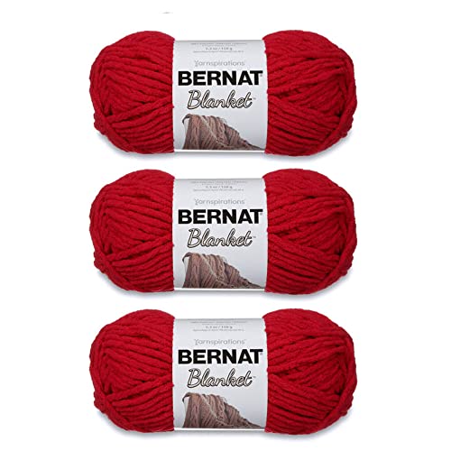 Bernat Blanket Cranberry Garn – 3 Stück 150 g – Polyester – 6 super sperrig – 90 m – Stricken, Häkeln, Basteln und Amigurumi, grobes Chenille-Garn Bernat Blanket Cranberry Garn – 3 Stück 150 g – Polyester – 6 super sperrig – 90 m – Stricken, Häkeln, Basteln und Amigurumi, grobes Chenille-Garn von Bernat