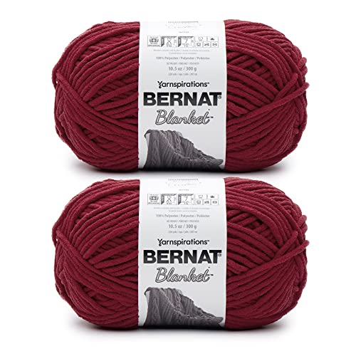 Bernat Blanket Crimson Garn – 2 Packungen mit 300 g – Polyester – 6 super sperrig – 220 Meter – Stricken/Häkeln von Bernat