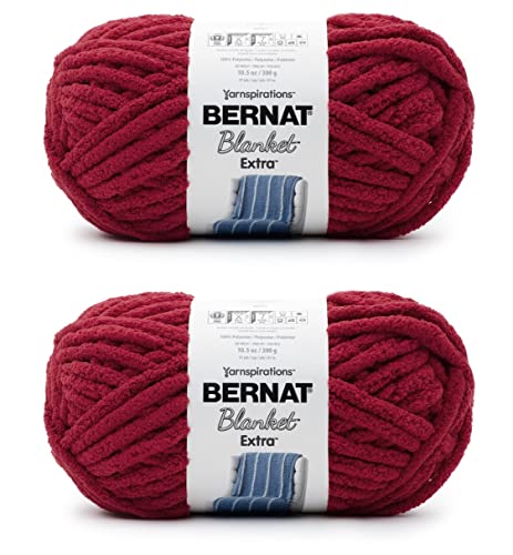 Bernat Blanket Extra Crimson Garn – 2 Packungen mit 300 g – Polyester – 7 Jumbo – 97 Meter – Stricken/Häkeln von Bernat