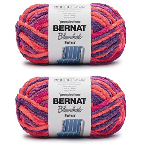 Bernat Blanket Extra Plum Brights Garn – 2 Packungen mit 300 g – Polyester – 7 Jumbo – 97 Meter – Stricken/Häkeln von Bernat