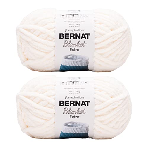 Bernat Blanket Extra Vintage Weißes Garn – 2 Packungen mit 300 g – Polyester – 7 Jumbo – Stricken/Häkeln von Bernat