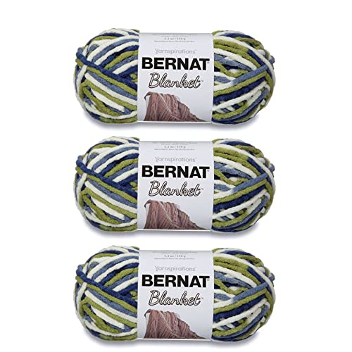 Bernat Blanket Oceanside Garn – 3 Packungen mit 150 g – Polyester – 6 super sperrig – 108 Meter – Stricken/Häkeln von Bernat