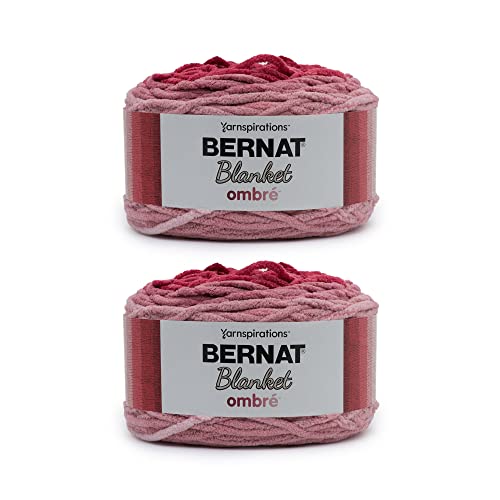 Bernat Blanket Ombre Garn, 2er-Pack à 300 g, Polyester, Stärke 6 Super Bulky, 201,2 m, Stricken/Häkeln, Burgunder Bernat Blanket Ombre Garn, 2er-Pack à 300 g, Polyester, Stärke 6 Super Bulky, 201,2 m, Stricken/Häkeln, Burgunder von Bernat