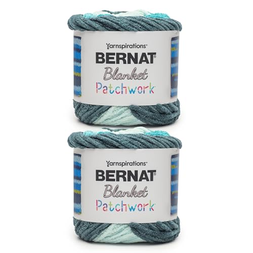 Bernat Blanket Patchwork Teal Dream Garn, 2 Stück, 300 g, 100% Polyester, #6 Super Bulky, 220 Meter – Stricken/Häkeln Bernat Blanket Patchwork Teal Dream Garn, 2 Stück, 300 g, 100% Polyester, #6 Super Bulky, 220 Meter – Stricken/Häkeln von Bernat