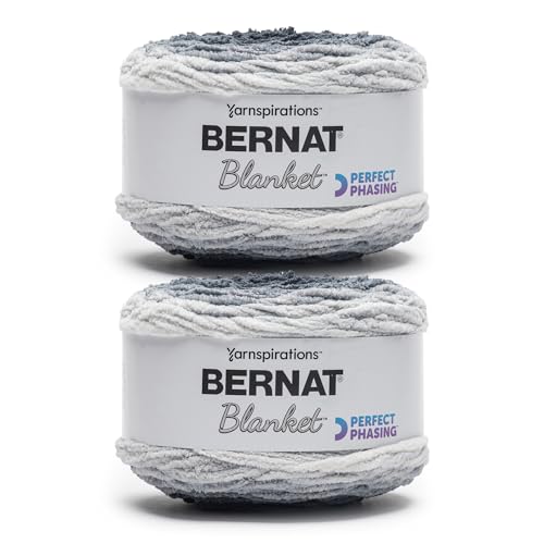 Bernat Blanket Perfect Phasing Deep Black Cake Garn, 2 Stück, 299,37 g, 100% Polyester, 6 Super Bulky, 220 Meter zum Stricken, Häkeln, Basteln und Amigurumi, grobes Chenille-Garn Bernat Blanket Perfect Phasing Deep Black Cake Garn, 2 Stück, 299,37 g, 100% Polyester, 6 Super Bulky, 220 Meter zum Stricken, Häkeln, Basteln und Amigurumi, grobes Chenille-Garn von Bernat