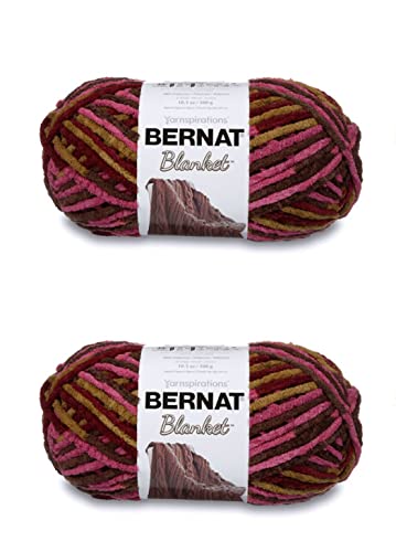 Bernat Blanket Plum Chutney Garn – 2 Packungen mit 300 g – Polyester – 6 super sperrig – 220 Meter – Stricken/Häkeln von Bernat