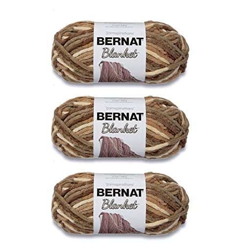 Bernat Blanket Sonoma Garn – 3 Stück 150 g – Polyester – 6 super sperrig – 90 m – Stricken, Häkeln, Basteln und Amigurumi, grobes Chenille-Garn von Bernat