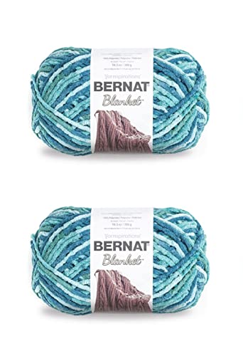 Bernat Blanket Tidepool Garn – 2 Packungen mit 300 g – Polyester – 6 Super Bulky – 220 Meter – Stricken/Häkeln von Bernat