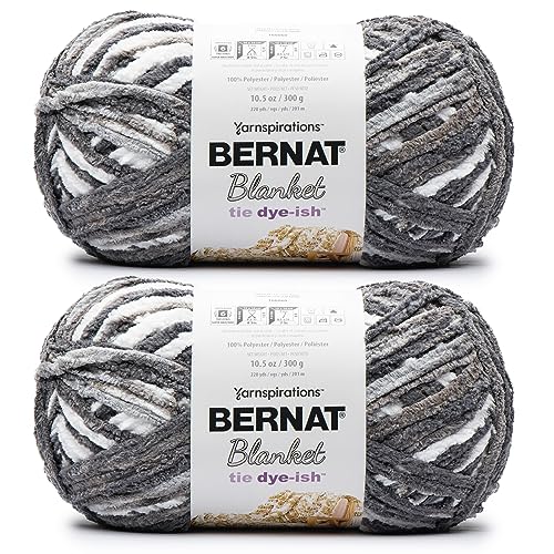 Bernat Blanket Tie Dye-Ish Moonlight Garn – 2 Packungen mit 300 g – Polyester – #6 Super Bulky – 220 Meter – Stricken, Häkeln, Basteln und Amigurumi, grobes Chenille-Garn von Bernat