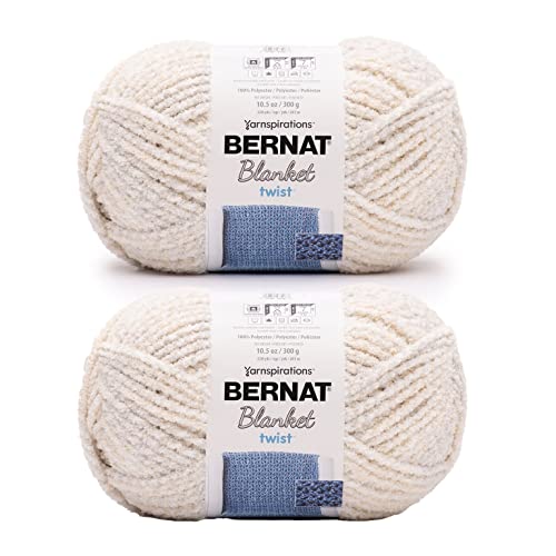 Bernat Blanket Twist Creme-Garn – 2 Packungen mit 300 g – Polyester – 6 Super Bulky – Stricken/Häkeln von Bernat