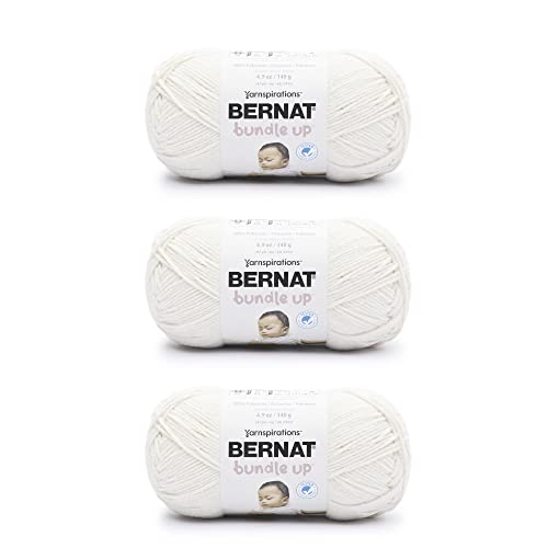 Bernat Bundle Up Marshmallow-Garn – 3 Packungen mit 141 g – Polyester – 4 Medium (Kammgarn) – 267 Meter – Stricken, Häkeln und Basteln von Bernat