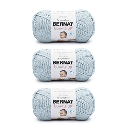 Bernat Bundle Up Sky Blue Garn – 3 Packungen mit 141 g – Polyester – 4 Medium (Kammgarn) – 267 Meter – Stricken/Häkeln von Bernat