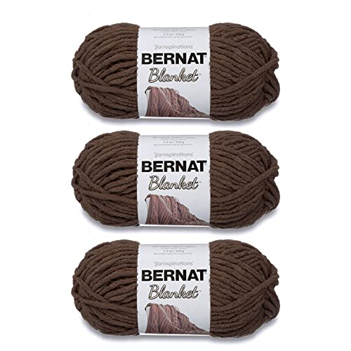 Bernat Blanket Taupe Garn, 3 Stück, 150 g, Polyester, 6 super sperrig, 90 m, Stricken/Häkeln von Bernat