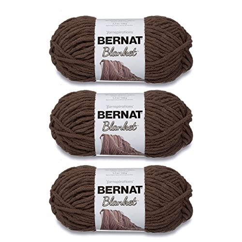 Bernat Deckengarn, Taupe, 3 Stück, 150 g, Polyester, 6 super sperrig, 90 m, Stricken, Häkeln, Basteln und Amigurumi, grobes Chenille-Garn von Bernat