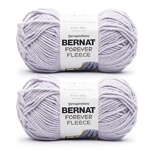 Bernat Forever Fleece Garn, 6 Super Bulky, Polyester, Stricken, Häkeln, 280 g, 177 m, Lavendel (Violett), 2 Stück von Bernat