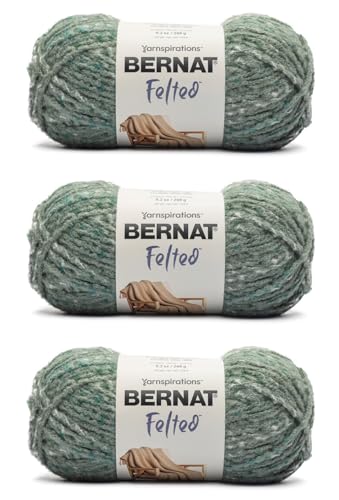 Bernat Gefilztes Efeu-Fleck-Garn, 260 g, Mischfaser, Nr. 6, super sperrig, 220 m, Stricken, Häkeln und Basteln, 3 Stück von Bernat