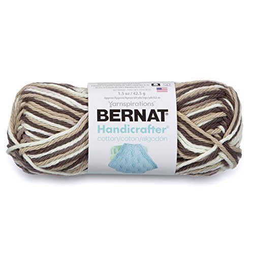 Bernat Handicrafter Baumwoll-Ombré-Garn, 42,5 g, Gauge 4 Medium, 100% Baumwolle, Chocolate Ombre von Bernat