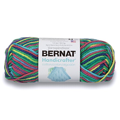 Bernat Handicrafter Baumwoll-Ombré-Garn, 42,5 g, Gauge 4 Medium, 100% Baumwolle, psychedelisches Ombre von Bernat