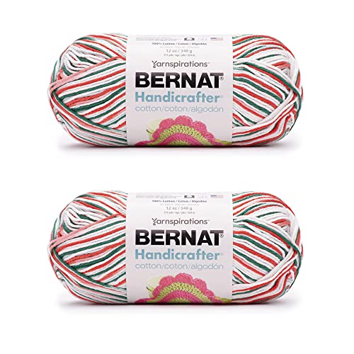 Bernat Handicrafter Cotton Big Ball Mistelzweig Garn – 2 Packungen mit 340 g – Baumwolle – 4 Medium (Kammgarn) – 608 Meter – Stricken, Häkeln und Basteln von Bernat