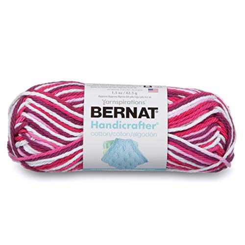 Bernat Handicrafter Cotton Ombre Garn, 1,5 g, Stärke 4 Medium, 100 % Baumwolle – Love – maschinenwaschbar und trocknergeeignet von Bernat