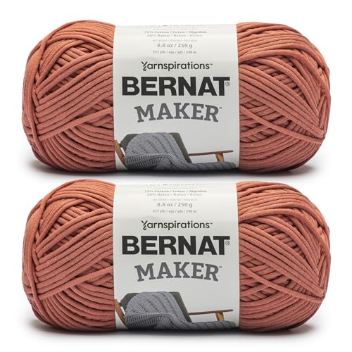 Bernat Maker Fawn Garn, 2 Stück, 250 g, 72% Baumwolle, 28% Nylon, 5 sperrig, 290 m, zum Stricken, Häkeln und Amigurumi Bernat Maker Fawn Garn, 2 Stück, 250 g, 72% Baumwolle, 28% Nylon, 5 sperrig, 290 m, zum Stricken, Häkeln und Amigurumi von Bernat