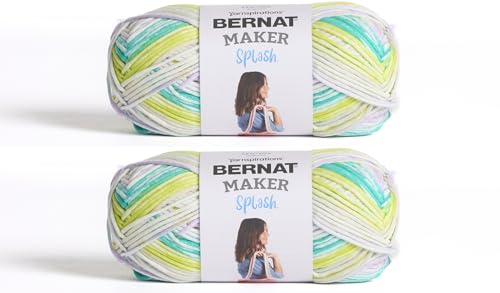 Bernat Maker Splash Bright Days Garn, 2 Stück, 250 g, 75 % Baumwolle, 25 % Nylon, #5 sperrig, 279 m, für Stricken, Häkeln und Amigurumi Bernat Maker Splash Bright Days Garn, 2 Stück, 250 g, 75 % Baumwolle, 25 % Nylon, #5 sperrig, 279 m, für Stricken, Häkeln und Amigurumi von Bernat