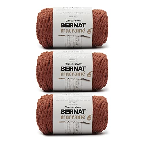 Bernat Makramee-Garn, gebranntes Orange, 250 g, Baumwolle, 6, super sperrig, Stricken, Häkeln und Basteln, 3 Stück Bernat Makramee-Garn, gebranntes Orange, 250 g, Baumwolle, 6, super sperrig, Stricken, Häkeln und Basteln, 3 Stück von Bernat