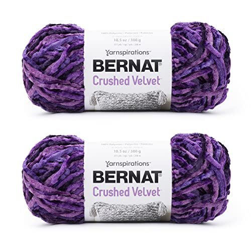 Bernat Knautschsamt Potent Purple Garn – 2 Packungen mit 300 g – Polyester – 5 sperrig – 300 Meter – Stricken/Häkeln von Bernat
