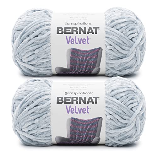 Bernat Samt-Garn, weich, blau, 2 Packungen mit 300 g, Polyester, 5 sperrig, 300 m, Stricken/Häkeln von Bernat