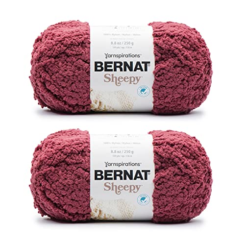 Bernat Sheepy Deep Red Garn – 2 Packungen mit 250 g – Nylon – 6 super sperrig – 149 Meter – Stricken, Häkeln und Basteln von Bernat
