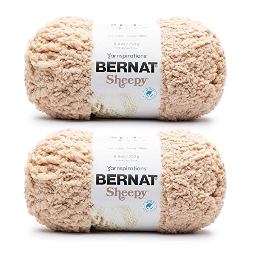 Bernat Sheepy Light Fawn Garn – 2 Packungen mit 250 g – Nylon – 6 super sperrig – Stricken/Häkeln von Bernat