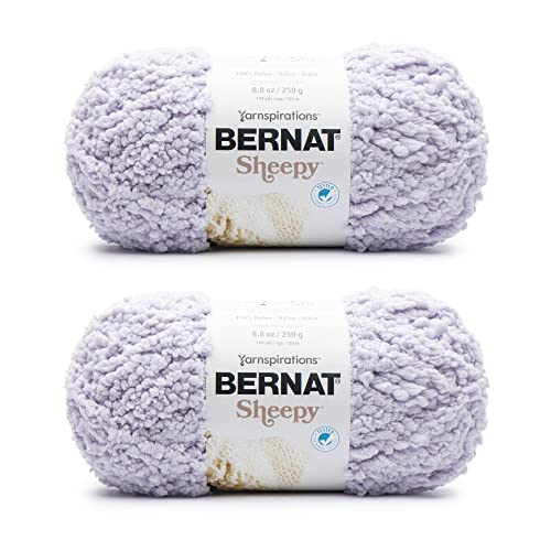 Bernat Sheepy Lilac Gray Garn – 2 Packungen mit 250 g – Nylon – 6 super sperrig – Stricken/Häkeln von Bernat
