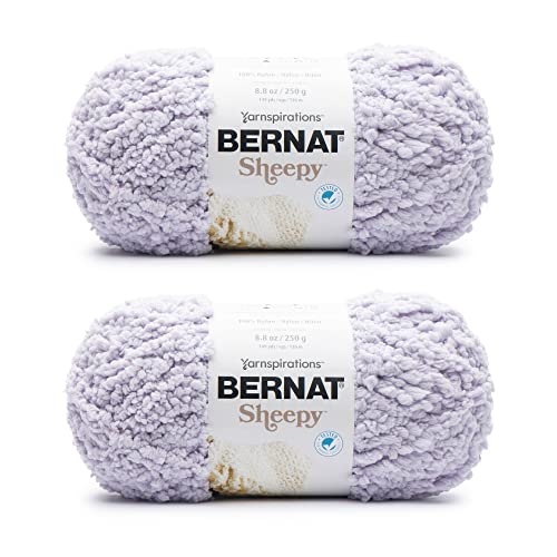 Bernat Sheepy Lilac Gray Garn – 2 Packungen mit 250 g – Nylon – 6 super sperrig – Stricken/Häkeln von Bernat