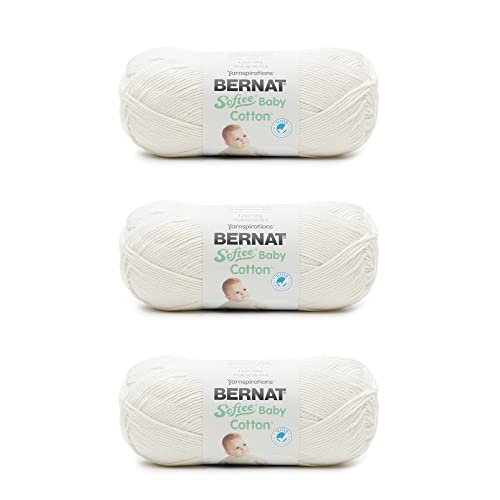 Bernat Softee Baby Baumwollgarn – 3 Packungen mit 120 g – Mischgewebe – 3 DK (leicht) – 220 m – Stricken/Häkeln von Bernat