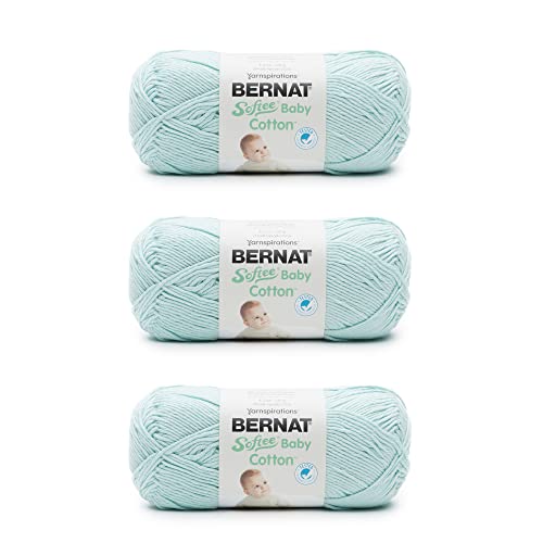 Bernat Softee Baby Cotton Aqua Mist Garn – 3 Packungen mit 120 g – Mischung – 3 DK (leicht) – 220 m – Stricken/Häkeln von Bernat